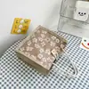 Bolsa Tote de Lona Floral para Mulheres 2026 Estilosa Bolsa de Almoço para o Escritório Simples Lancheira de Mão para Passeios