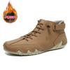 Botas de combate de cuero de vaca de primera capa de alta calidad con explosiones transfronterizas, zapatos de algodón, zapatos de pulpo para otoño e invierno con forro polar para hombres y mujeres, botines de exterior