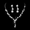 Juego de Collar y Aretes Transfronterizo Europeo y Americano para Novia Boda Simple Combinable Precioso Lujo Ligero Cadena Grabada Juego de Pedrería
