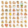 50 Lindas Pegatinas de Capibara Paquetes de Expresiones de Capibara con Temática Curativa Materiales para Journaling Nuevas Pegatinas Decorativas Transfronterizas