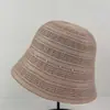 Sombrero de Pescador Hueco con Cuentas de Color Sólido Versátil para Mujer, Nuevo Estilo Primavera y Verano, Sombrero con Protección Solar para Adelgazar el Rostro para Actividades al Aire Libre y Playa