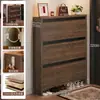 Zapatero de Madera Maciza con Tapa abatible para Entrada del Hogar, Gabinete Estrecho de Almacenamiento para Interiores y Exteriores, Zapatero Estrecho para Pasillo