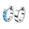 Venta Caliente Espaldas de Aretes de Titanio F136 con Circonita 5A de Colores Aros de Aretes Pasador Recto Forma de D Cuerpo de Aleación de Titanio G23 Joyería para Perforaciones