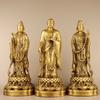 Estátua de Buda Amitabha Bronze Cobre Estátua do Buda Três Santos Ocidentais Casa Namo Buda Amitabha Sakyamuni Estátua Ornamentos