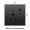 Versión de Hong Kong y Macao Enchufe Británico de 13A con Carga Rápida USB Tipo-C Patas Cuadradas Estándar Británico Tres Agujeros Panel Negro 86