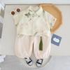 Traje de verano para niño, recién llegado 2024, estilo chino, traje Tang de verano para niño, traje de dos piezas de manga corta para bebé, traje de moda