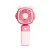 Ventilador Portátil Pequeno Transfronteiriço Desenho Animado USB Mini Portátil para Desktop Base Cordão Ventilador Presente para Estudante Venda por Atacado