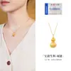 Collar Colgante de Calabaza de Plata de Ley S925 para Mujer, Nuevo Estilo Chino, Estilo Antiguo, Lujo Ligero, Nicho, Diseño de Alta Gama, Cadena para Suéter de Otoño e Invierno