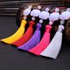 Estilo antigo hanfu cheongsam placket acessórios imitação branco jade lótus borla headband pingente chinês nó borla pequeno pingente