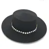 Sombrero de Paja Plano con Perlas Francesas Sombrero de Viaje para la Playa Sombrero con Protección Solar Sombrero de Paja Estilo Étnico Sombrero con Borlas DIY Desnudo
