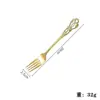 Corte imperial transfronterizo acero inoxidable vajilla occidental alto valor de color retro cuchillo y tenedor cuchara con relieve cuchillo para bistec cuchara de postre fábrica venta al por mayor