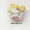Colgante de Felpa con Forma de Comida de Gato Dibujado Colgante de Bolso Broche de Muñeca Hamburguesa Papas Fritas Pan