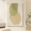 Pintura decorativa de dormitorio estilo crema sensación de alta gama pintura colgante de mesita de noche de habitación mural de pared de sala de estar abstracto simple fresco