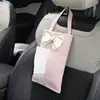 Caja de Pañuelos para Coche Lluvia Azul, Estilo Chanel, Sensación de Lujo, Bolsa de Pañuelos para Coche, Caja de Pañuelos de Cuero Montada en el Respaldo del Asiento del Coche
