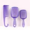 Pente Vazado Conjunto Pente de Plástico com Malha Venda Quente Transfronteiriça Conjunto de 3 Peças Pente para Cabelo Pente Modelador Pente Massageador Sem Nós