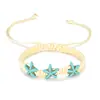 Pulsera de mano tejida a mano ajustable estilo playa de surf oceánico europeo y americano con concha, estrella de mar, tortuga, bohemia