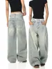 Jeans retro americanos negros de bajo curvo para hombre y mujer, nuevo estilo de primavera, diseño de alta costura, corte holgado, adelgazante, pierna ancha con caída.