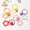Llavero Transparente de Acrílico Personalizado Color Caramelo Estrella de Cinco Puntas Campana Lindo Accesorio Colgante para Mochila Bolsos de Pareja