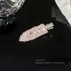 Presilha de Cabelo Laço Brilhante Totalmente Cravejada com Zircônia para Mulheres, Presilha Lateral Exquisita com Toque de Luxo, Pente de Cabelo para Franja, Acessório de Cabelo