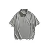 Studio One Camisa Polo Básica Británica Moderna Retro para Hombre Camiseta con Cuello Solapa Holgada de Manga Corta St3505