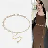 Nueva Cadena de Cintura Metálica de Invierno 2025 para Mujer, Cadena de Cintura Versátil para Mujer con Corazón y Perla para Vestido, Moderna y de Alta Gama