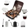 Set de Cafetera Manual para Café Transfronterizo Molinillo Cafetera Portátil Set de Café Caja de Regalo Caja de Set de Café Manual para Reunión Anual
