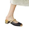Sandalias Cerradas Bordadas Vintage para Mujer, Nuevo Estilo Verano 2026, Elegantes y Adecuadas para Combinar con Vestidos, Mules sin Cierre de Tacón Medio para Uso en Exteriores