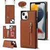 Adecuado para iPhone 17 Pro Funda de Teléfono con Tarjetero y Cremallera de Doble Hebilla Cruzada Funda Protectora para Samsung S25