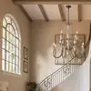 Lámpara de araña de madera estilo country americano creativo, estilo pastoral francés, para sala de estar, comedor, dormitorio, tienda de ropa, B&B