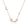 Collar de noria con estrella y luna plata esterlina s925 apoya una generación de collares creativos románticos pequeños y exquisitos para mujer