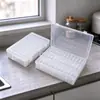 Caja de Set Compartimento Independiente Desmontable Caja de Joyería Diamante Brillante DIY Hecho a Mano Organizador con Tapa abatible Escritorio Transparente Caja de Almacenamiento de PP