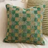 Funda de Cojín para Sofá de Sala de Estar Verde Retro Funda de Almohada Cubierta para Cojín de Tiro para Dormitorio Mesita de Noche Ventana Saliente Funda de Cojín Lumbar