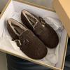 Zapatos Birkenstock para Mujer, Otoño e Invierno, Nuevo Estilo Coreano 2026, Retro Francés, Planos, Cómodos, Slip-On, Zapatos Cálidos de Algodón