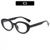 Gafas Retro Ovaladas de Montura Grande a la Moda y Sencillas Anti-Luz Azul Sin Graduación Estilo Europeo y Americano Casual Versátil Monturas de Gafas Transfronterizas