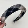 Diadema de esponja gris estilo coreano para mujer con alta presión en el cráneo, estilo retro elegante, accesorio para el cabello con cola de caballo.
