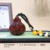 Ornamento de mão de jacarandá de folha pequena, pingente que traz sorte, brinquedo fidget Pixiu, pingente de artesanato cultural e artístico em madeira