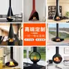 Lareira Suspensa Madeira de Fogo Simulada Disco Voador Eletrônico Decoração de Lareira Lareira Suspensa de Disco Voador Francês Lareira Atomizada 3D