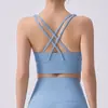 Camiseta sin mangas de Yoga con Sensación de Segunda Piel para Mujer, Sujetador Deportivo Cruzado de Espalda Bonita, Top Deportivo para Fitness y Yoga, Absorción de Impactos, Sujetador Deportivo con Push-up