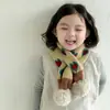 Bufanda de Invierno para Bebé Estilo Coreano Linda Bola de Pelo Bufanda Tejida para Niños Bufanda Cruzada Cálida de Lana para Bebé Moda