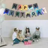 Banner de Cumpleaños Feliz Cola de Pez Dorado Estampado Decoración de Guirnalda para Ambiente de Fiesta