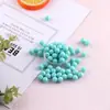 Color Sólido Cuentas Dulces Color Sólido Acrílico Agujero Recto Cuentas Redondas DIY Hecho a Mano Casero Pulsera Collar Joyería Pequeña de Cuentas Material