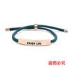 Pulseras Tejidas Multicolor Transfronterizas Europeas y Americanas Disfruta de la Diversión de la Vida Regalos Inspiradores para Vacaciones Pulseras de Acero Inoxidable Grabadas