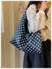 Bolso de Hombro Nuevo Estilo Coreano Ins de Puntos Negros y Blancos 2025 para Mujer, Bolso de Mano Versátil de Moda, Bolsa de Compras con Diseño Único