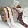Materiais de Embalagem Flor de Fita, Laços de Fita, Relevo de Flor Tridimensional, Fitas Plissadas Pequenas Estilo Perfumado, Fitas de Seda Vermelha