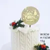Marcador Feliz Navidad Acrílico Inserto para Pastel Árbol de Navidad Campana Enchufe para Pastel Decoración de Pastel de Navidad