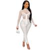 HN028 Mono de primavera para mujer europeo y americano, explosiones de Amazon para mujer, mono sexy de malla transfronterizo para mujer
