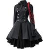Vestido Cos de Halloween Vintage con Lazo y Volantes para Mujer Vestido Gótico Renacentista