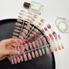 Venta de Liquidación de Productos de Rubor para Uñas Semiacabados: Uñas Pre-Hechas Rosa Pintadas con Spray, Piezas de Uñas Color Rubor