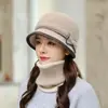 Moda de invierno gorro de lana grueso y cálido con forro polar para ancianos para mujeres, mamá, sombrero para mediana edad y ancianos