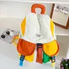 Mochila Escolar para Jardim de Infância com Cores Contrastantes, Mochila da Moda para Meninos e Meninas, Mochila Estilosa e Versátil para Caminhadas ao Ar Livre e Viagens
